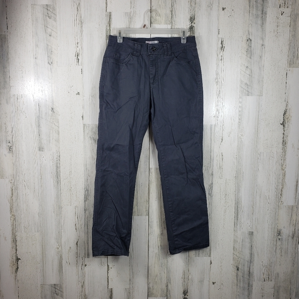 Lee classic fit straight leg dark gray pants women's size 6 petite
